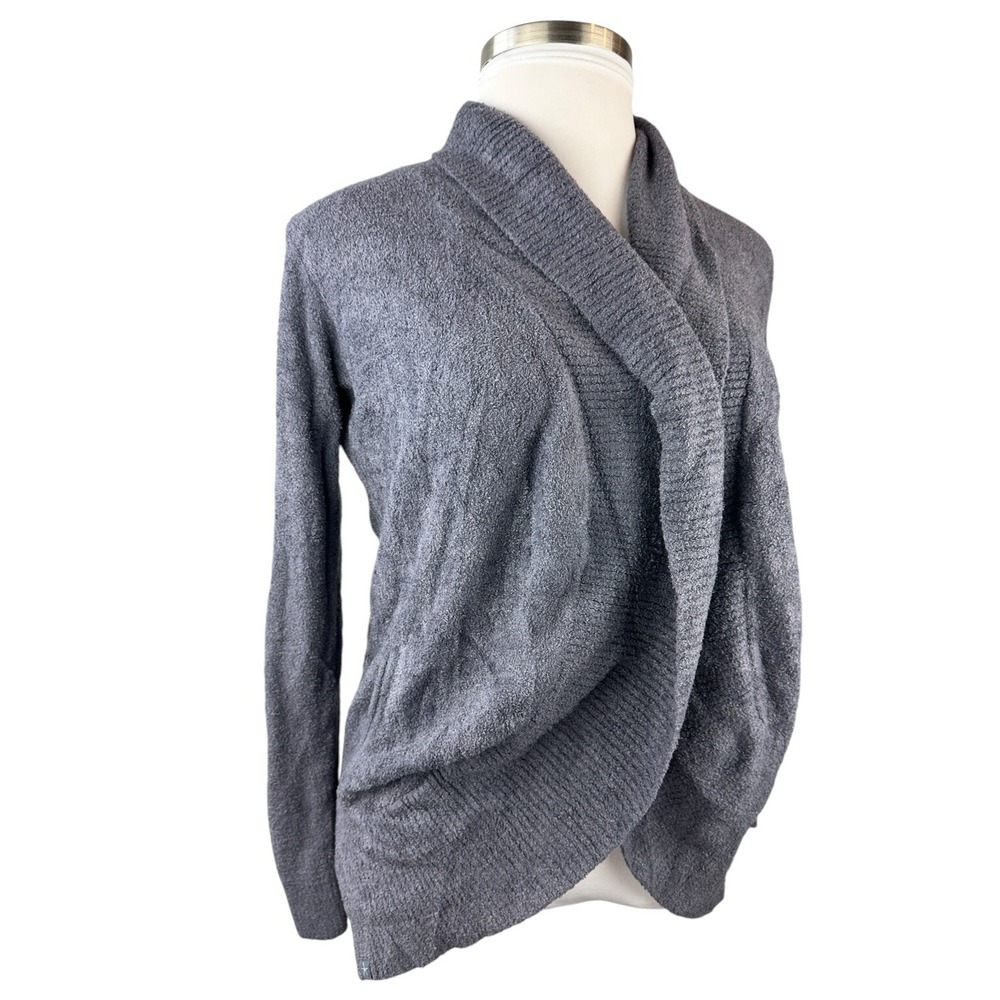 Barefoot Dreams CozyChic Lite Circle Cardigan Blue Open Front Womens M Style 452 - Picture 4 of 8